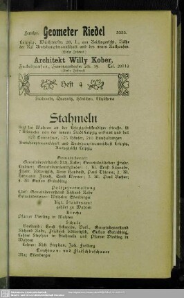 Heft 4. Stahmeln. Quasnitz. Hänichen. Lützschena