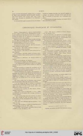 Chronique française et étrangère