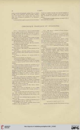 Chronique française et étrangère
