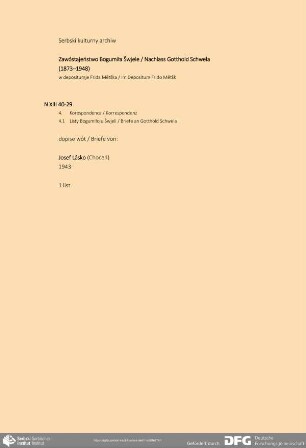 Brief von Josef Lásko an Bogumił Šwjela