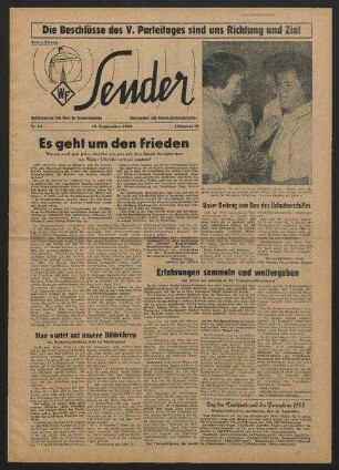 Betriebszeitung 'WF-Sender', Nr.34/1958 (19. September 1958)