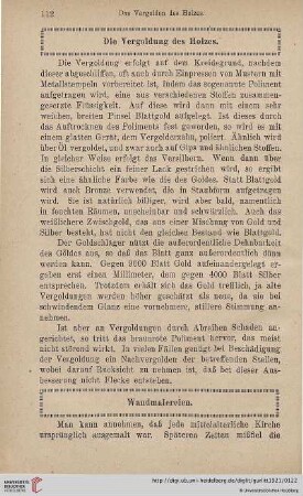 Die Vergoldung des Holzes
