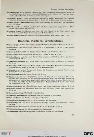 Bronzen, Plastiken, Verschiedenes (Nr. 749-768)