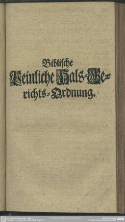 Biblische Peinliche Hals-Gerichts-Ordnung