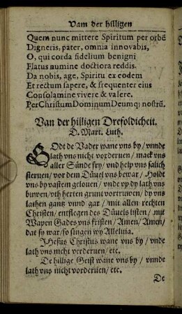 Van der hilligen Dreyfoldicheit.