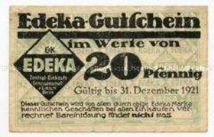 Notgeldschein, Edeka, 20 Pfennig