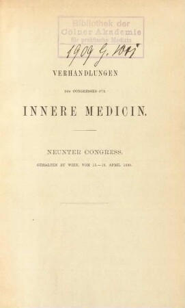 9: Wien, 15. - 18. April 1890