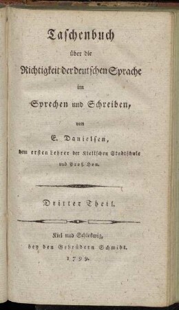 3: Taschenbuch über die Richtigkeit der deutschen Sprache im Sprechen und Schreiben. 3
