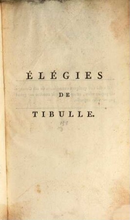 Élégies de Tibulle, 1
