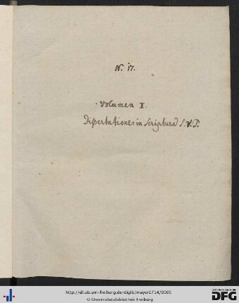 Handschriftliches Titelblatt des gesamten Bandes.