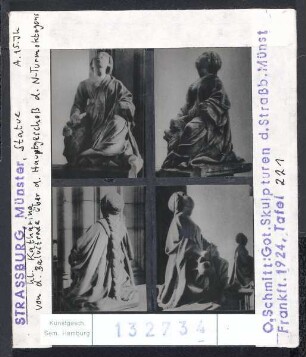 Straßburg, Münster: Balustrade des Nord-Turmoktogons, Hl. Katharina, Anfang 15. Jhd.