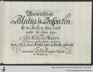 Anmuthige Palatia u. Prospecten so in Italien hin und wider zu sehen seyn