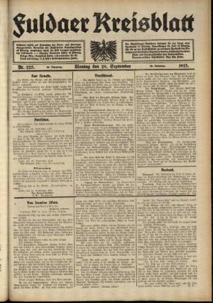 Ausgabe vom Montag, den 29. September 1913.