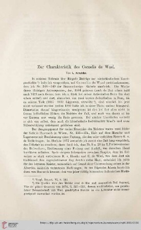 6: Zur Charakteristik des Cornelis de Wael