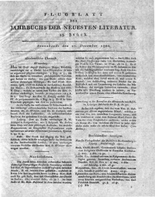 1800-12-27 : 25. Stück