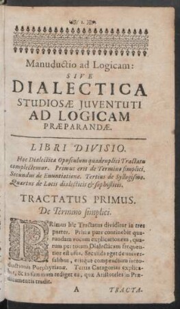 Tractatus Primus. De Termino simplici