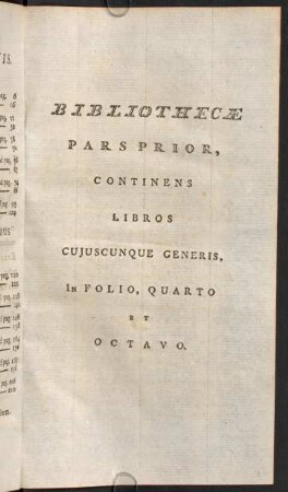 Bibliothecae Pars Prior, continens...