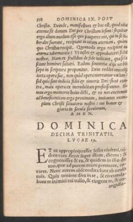 Dominica Decima Trinitatis ...