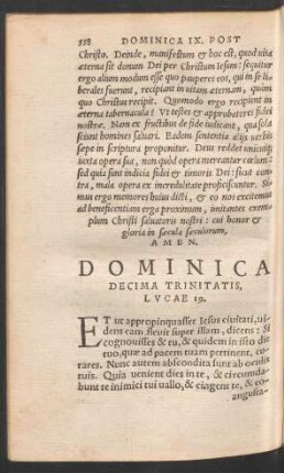 Dominica Decima Trinitatis ...