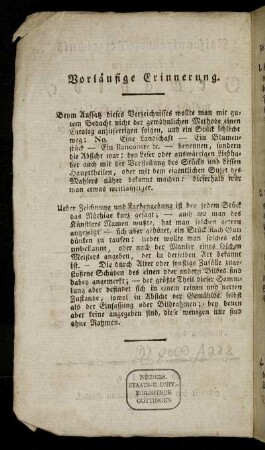 Vorläufige Erinnerung.