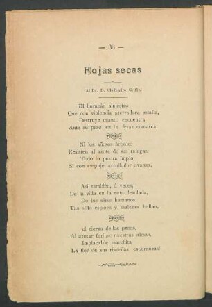 Hojas secas : (Al Dr. D. Clodomiro Griffin)