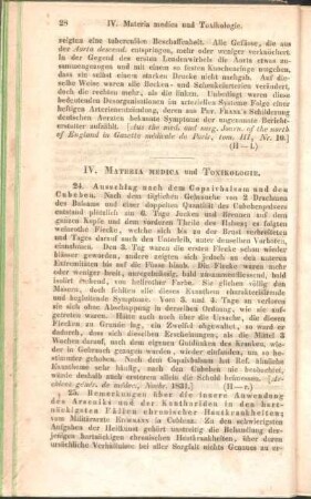 IV. Materia medica und Toxikologie.