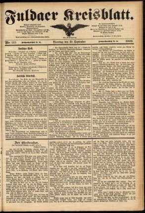 Ausgabe vom Dienstag, den 30. September 1902.