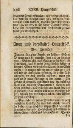 Zwey und dreysigstes Hauptstück. Von Freunden.