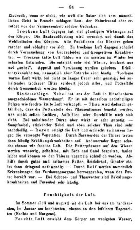 Feuchtigkeit der Luft.