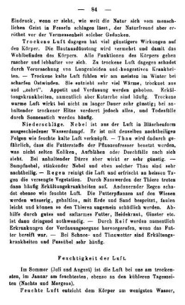 Feuchtigkeit der Luft.