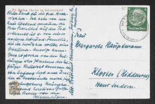 Brief von Hermann Haussmann und Hildegard Haussmann an Margarete Hauptmann