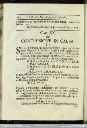 Cap. XX. De Conclusione In Causa