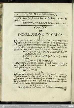 Cap. XX. De Conclusione In Causa