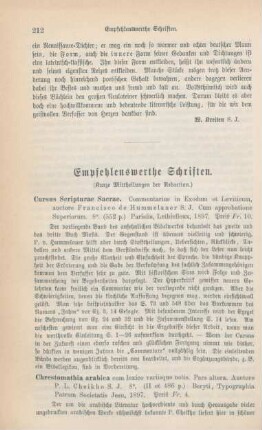 212-224 Empfehlenswerthe Schriften