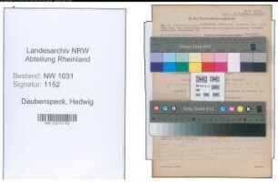 Entnazifizierung Hedwig Daubenspeck , geb. 12.02.1892 ()