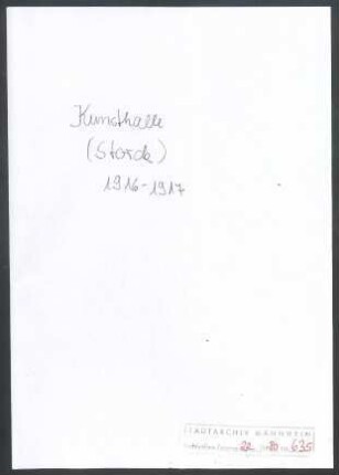 Storck, [Willy] F[riedrich], Kunsthalle Mannheim, Leipzig und Karlsruhe, Schriftwechsel mit Wichert