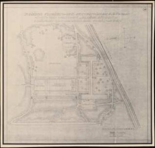 Gartenanlage »Kleine Kienheide« Firma Junkers, Dessau: Lageplan der Badeanlage 1:500