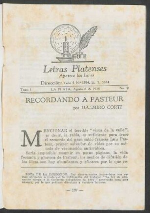 Recordando a Pasteur