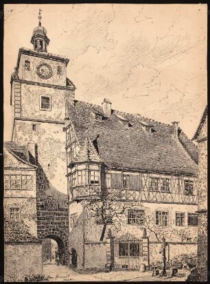 Weißer Turm, Rothenburg/Tauber: Perspektivische Ansicht