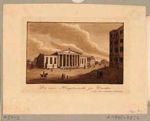 Die Altstädtische Hauptwache (Schinkelwache) in Dresden, 1832 gebaut, Blick nach Nordwesten