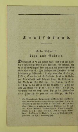 Erster Abschnitt. Lage und Graenzen