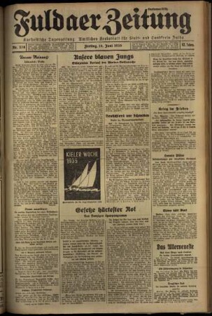 Erste Ausgabe vom Freitag, den 14. Juni 1935.