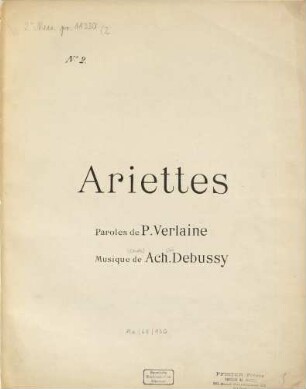 Ariettes : paroles de P. Verlaine. 2