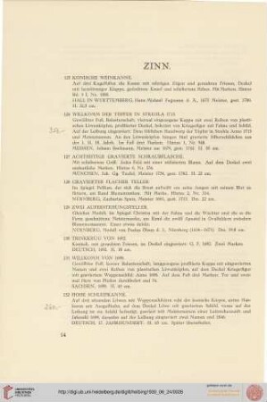 Zinn (Nr. 125-144)