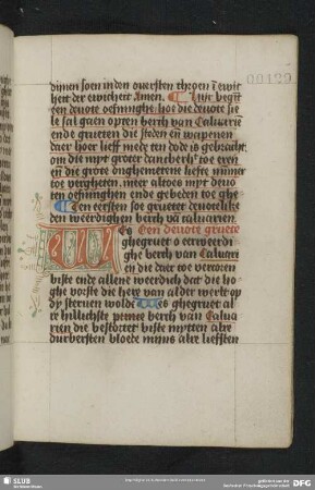 129r-137r: Gebete zu den Arma Christi, verteilt auf die Wochentage