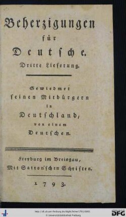 Dritte Lieferung.