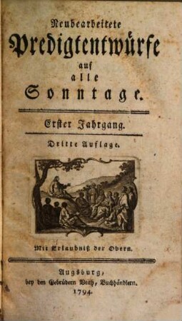 Neubearbeitete Predigtentwürfe auf alle Sonntage, 1