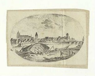 Ulm von Süden. Donaufront vom Schopperplatz aus gesehen. 1809