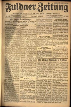 Erste Ausgabe vom Sonntag, den 05. Juli 1925.