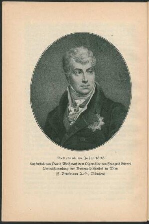 Portrait: Metternich im Jahre 1808